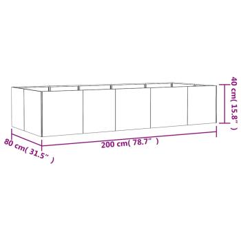 ARDEBO.de - Hochbeet 200x80x40 cm Cortenstahl