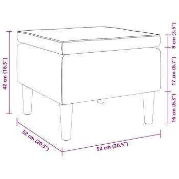 Hocker mit Holzbeinen Dunkelgrau Stoff