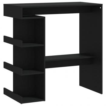 Bartisch mit Regal Schwarz 100x50x101,5 cm Holzwerkstoff