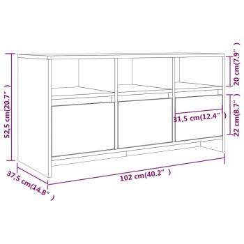 ARDEBO.de - TV-Schrank Betongrau 102x37,5x52,5 cm Holzwerkstoff