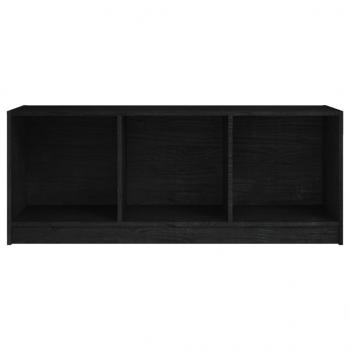 TV-Schrank Schwarz 104x33x41 cm Massivholz Kiefer