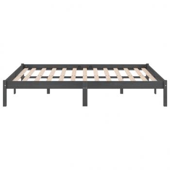 Massivholzbett Grau Kiefer 200x200 cm