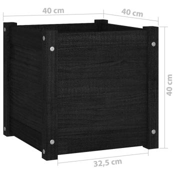 ARDEBO.de - Pflanzkübel 2 Stk. Schwarz 40x40x40 cm Massivholz Kiefer