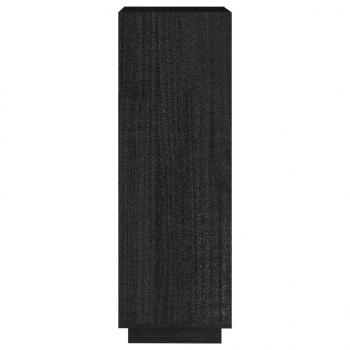 Bücherregal/Raumteiler Schwarz 40x35x103 cm Massivholz Kiefer