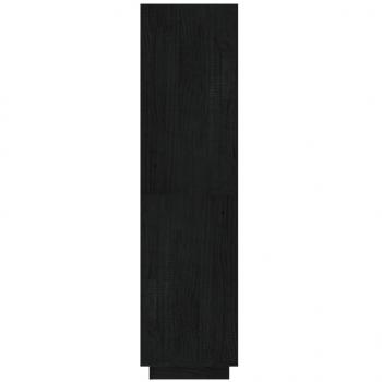 Bücherregal/Raumteiler Schwarz 40x35x135 cm Massivholz Kiefer