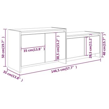TV-Schrank Betongrau 146,5x35x50 cm Holzwerkstoff