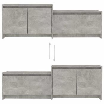TV-Schrank Betongrau 146,5x35x50 cm Holzwerkstoff