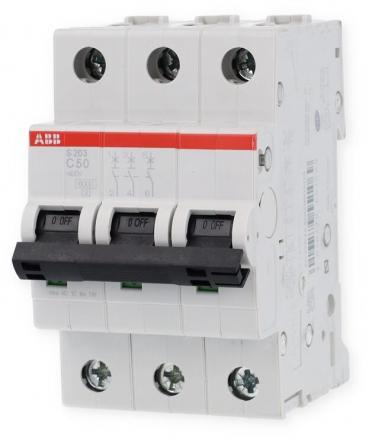 ARDEBO.de ABB S203-C50 Sicherungsautomat 6kA,50A,3Polig (2CDS253001R0504)