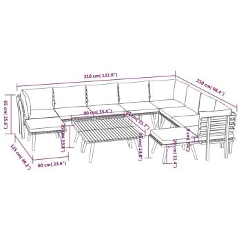 12-tlg. Garten-Lounge-Set mit Kissen Massivholz Akazie