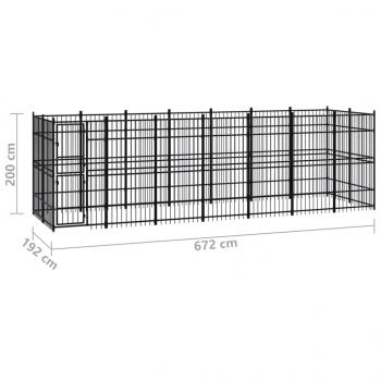 Outdoor-Hundezwinger Stahl 12,9 m²