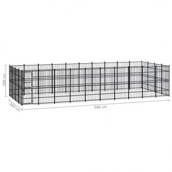 Outdoor-Hundezwinger Stahl 36,86 m²