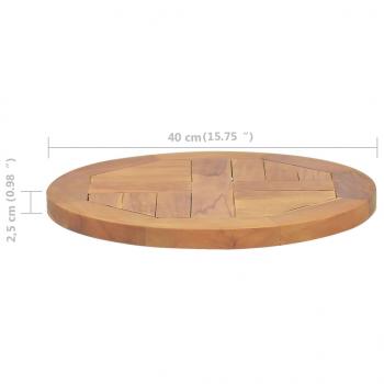 Tischplatte Massivholz Teak Rund 2,5 cm 40 cm