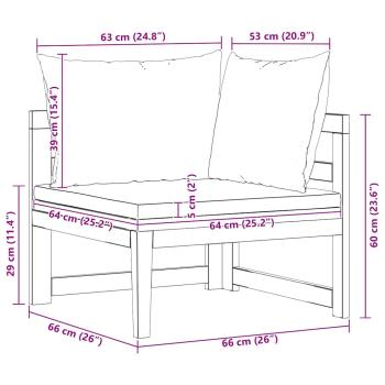 Ecksofa mit Dunkelgrauen Kissen Massivholz Akazie