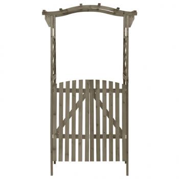 Pergola mit Tor 116x40x204 cm Grau Massivholz Tanne