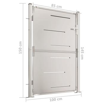 Gartentor 100x150 cm Edelstahl