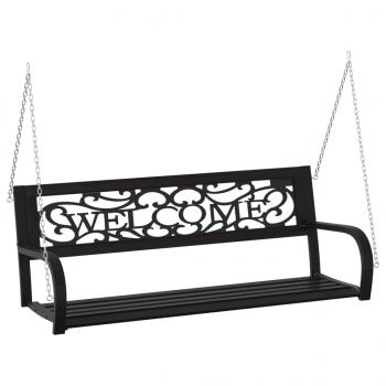 ARDEBO.de - Hollywoodschaukel 125 cm Stahl und Kunststoff Schwarz