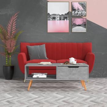 ARDEBO.de - Couchtisch Betongrau 100x49,5x43 cm Holzwerkstoff