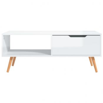 ARDEBO.de - Couchtisch Hochglanz-Weiß 100x49,5x43 cm Holzwerkstoff