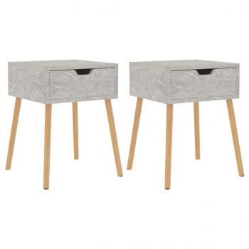 Nachttische 2 Stk. Betongrau 40x40x56 cm Holzwerkstoff