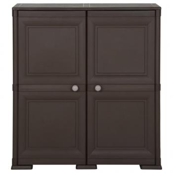 ARDEBO.de - Kunststoffschrank 79x43x85,5 cm Holzdesign Braun