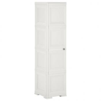ARDEBO.de - Kunststoffschrank 40x43x164 cm Holzdesign Angora-Weiß