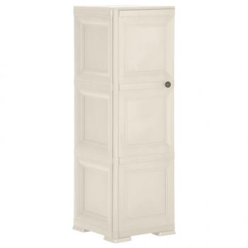 ARDEBO.de - Kunststoffschrank 40x43x125 cm Holzdesign Vanilleeis