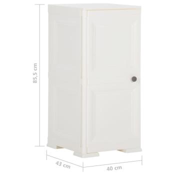 ARDEBO.de - Kunststoffschrank 40x43x85,5 cm Holzdesign Angora-Weiß