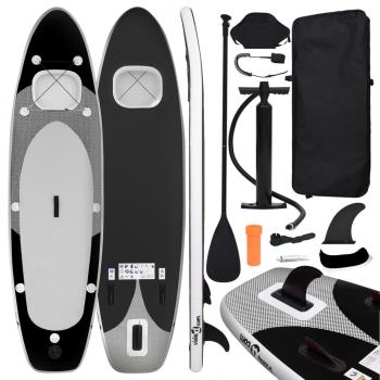 ARDEBO.de - SUP-Board-Set Aufblasbar Schwarz 330x76x10 cm