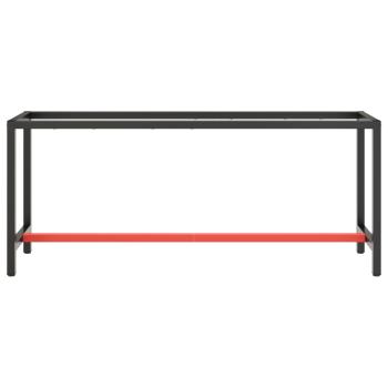 Werkbankgestell Mattschwarz und Mattrot 190x50x79 cm Metall
