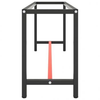 Werkbankgestell Mattschwarz und Mattrot 190x50x79 cm Metall