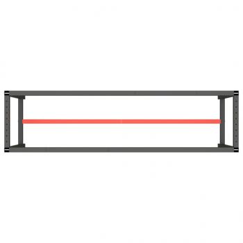 Werkbankgestell Mattschwarz und Mattrot 190x50x79 cm Metall