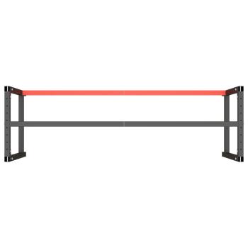 Werkbankgestell Mattschwarz und Mattrot 180x57x79 cm Metall