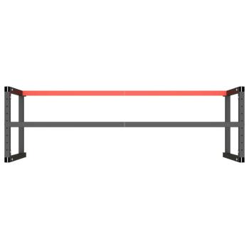 Werkbankgestell Mattschwarz und Mattrot 180x57x79 cm Metall