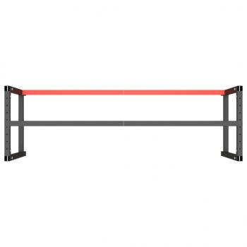 Werkbankgestell Mattschwarz und Mattrot 180x57x79 cm Metall