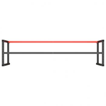 Werkbankgestell Mattschwarz und Mattrot 220x57x79 cm Metall