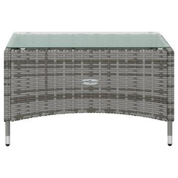 8-tlg. Garten-Lounge-Set mit Auflagen Poly Rattan Grau