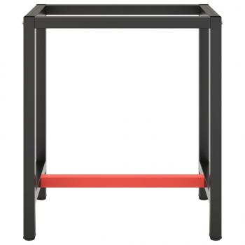 Werkbankgestell Mattschwarz und Mattrot 70x50x79 cm Metall 