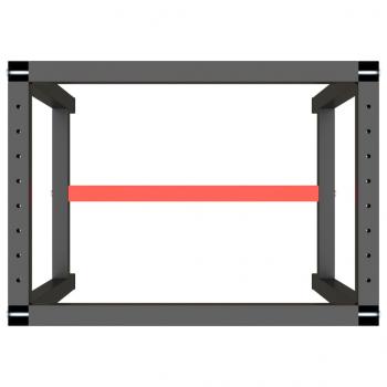 Werkbankgestell Mattschwarz und Mattrot 70x50x79 cm Metall 