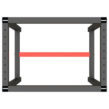 Werkbankgestell Mattschwarz und Mattrot 70x50x79 cm Metall 