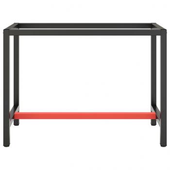 Werkbankgestell Mattschwarz und Mattrot 110x50x79 cm Metall