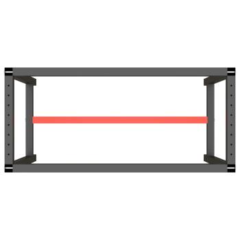 Werkbankgestell Mattschwarz und Mattrot 110x50x79 cm Metall