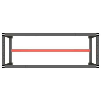 Werkbankgestell Mattschwarz und Mattrot 140x50x79 cm Metall