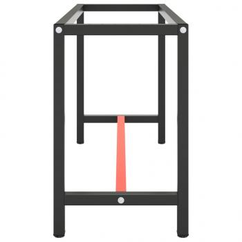 Werkbankgestell Mattschwarz und Mattrot 140x50x79 cm Metall