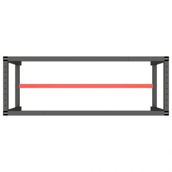 Werkbankgestell Mattschwarz und Mattrot 140x50x79 cm Metall