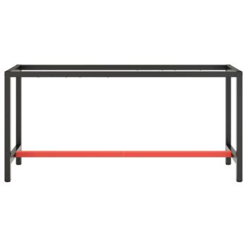Werkbankgestell Mattschwarz und Mattrot 170x50x79 cm Metall