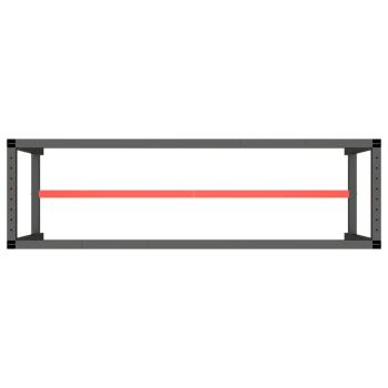 Werkbankgestell Mattschwarz und Mattrot 170x50x79 cm Metall