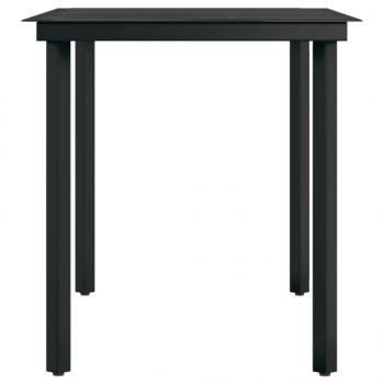 Garten-Esstisch Schwarz 140x70x74 cm Stahl und Glas