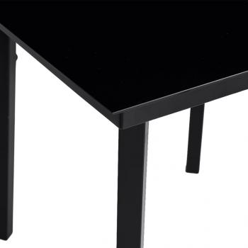 Garten-Esstisch Schwarz 140x70x74 cm Stahl und Glas
