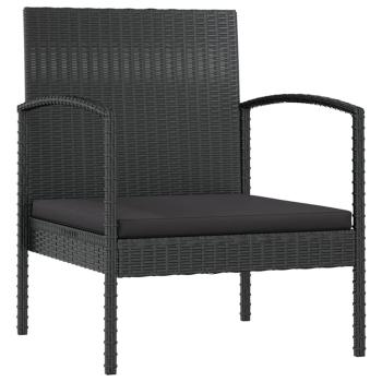 ARDEBO.de - 8-tlg. Garten-Lounge-Set mit Auflagen Poly Rattan Schwarz