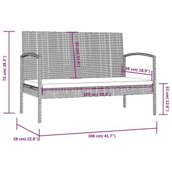 8-tlg. Garten-Lounge-Set mit Auflagen Poly Rattan Schwarz